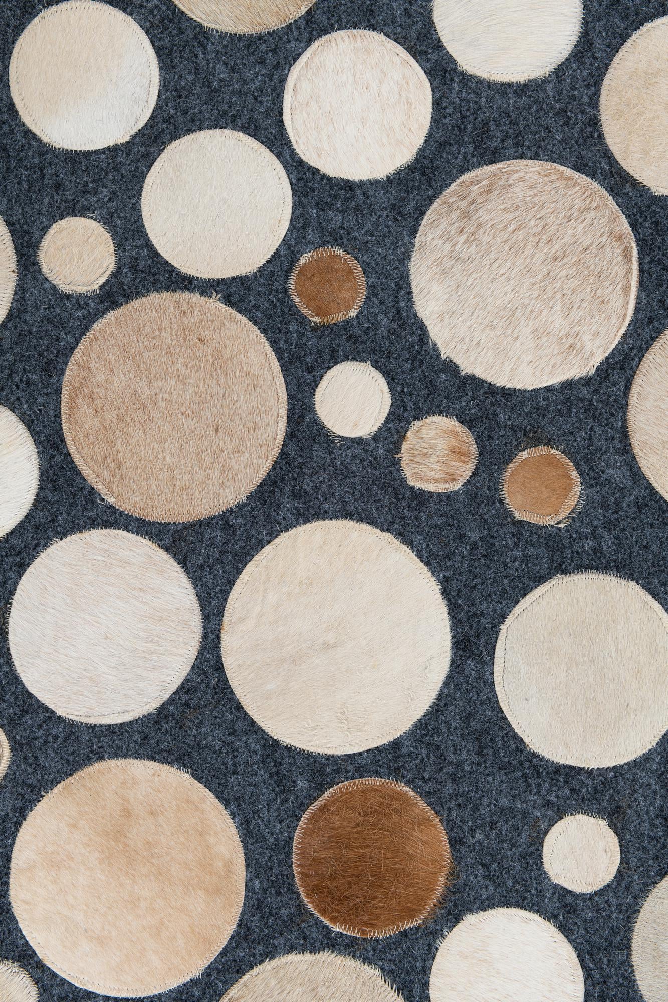 5' 2 x 7' 6 Cowhide Leather Rug