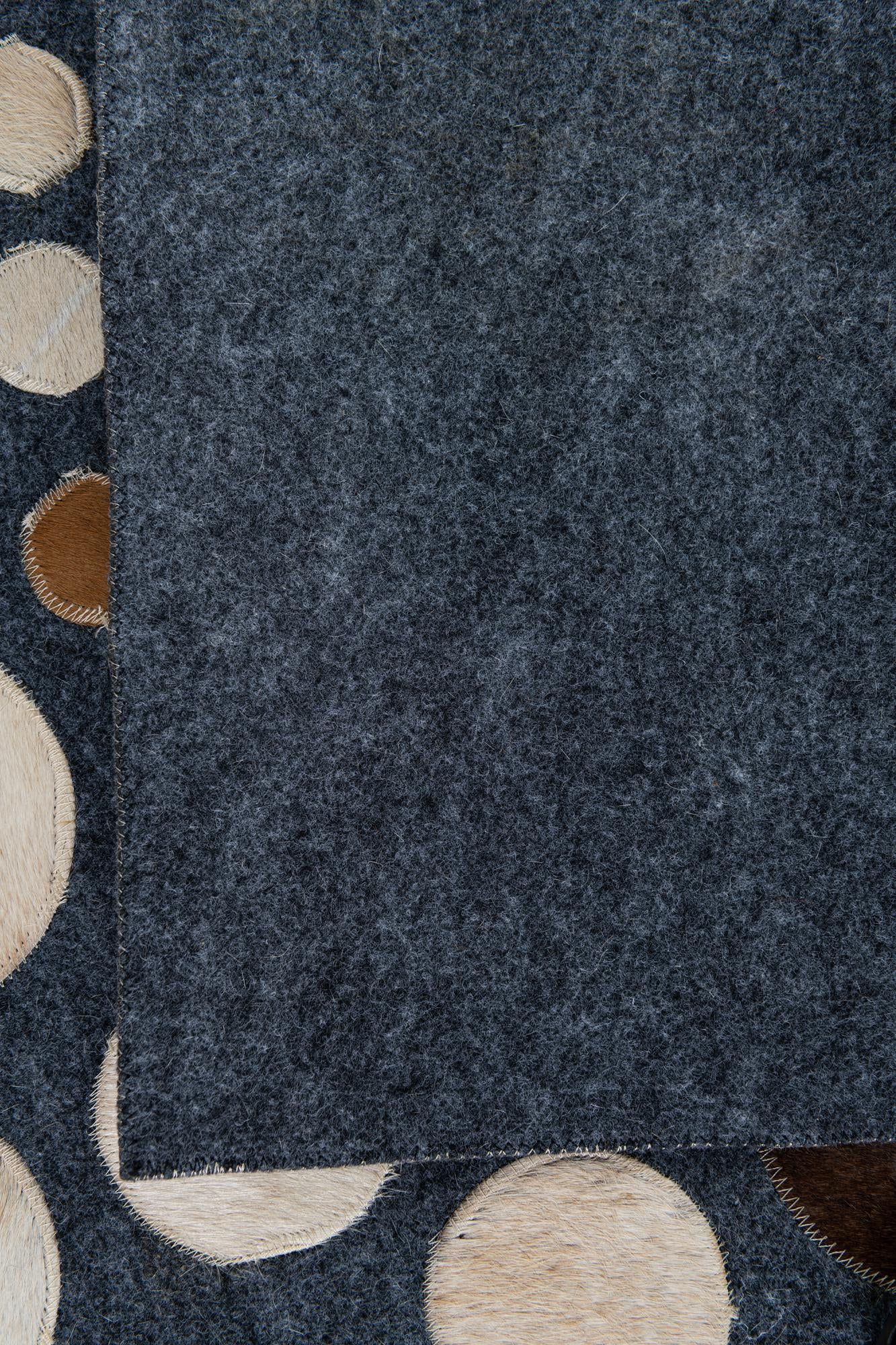 5' 2 x 7' 6 Cowhide Leather Rug
