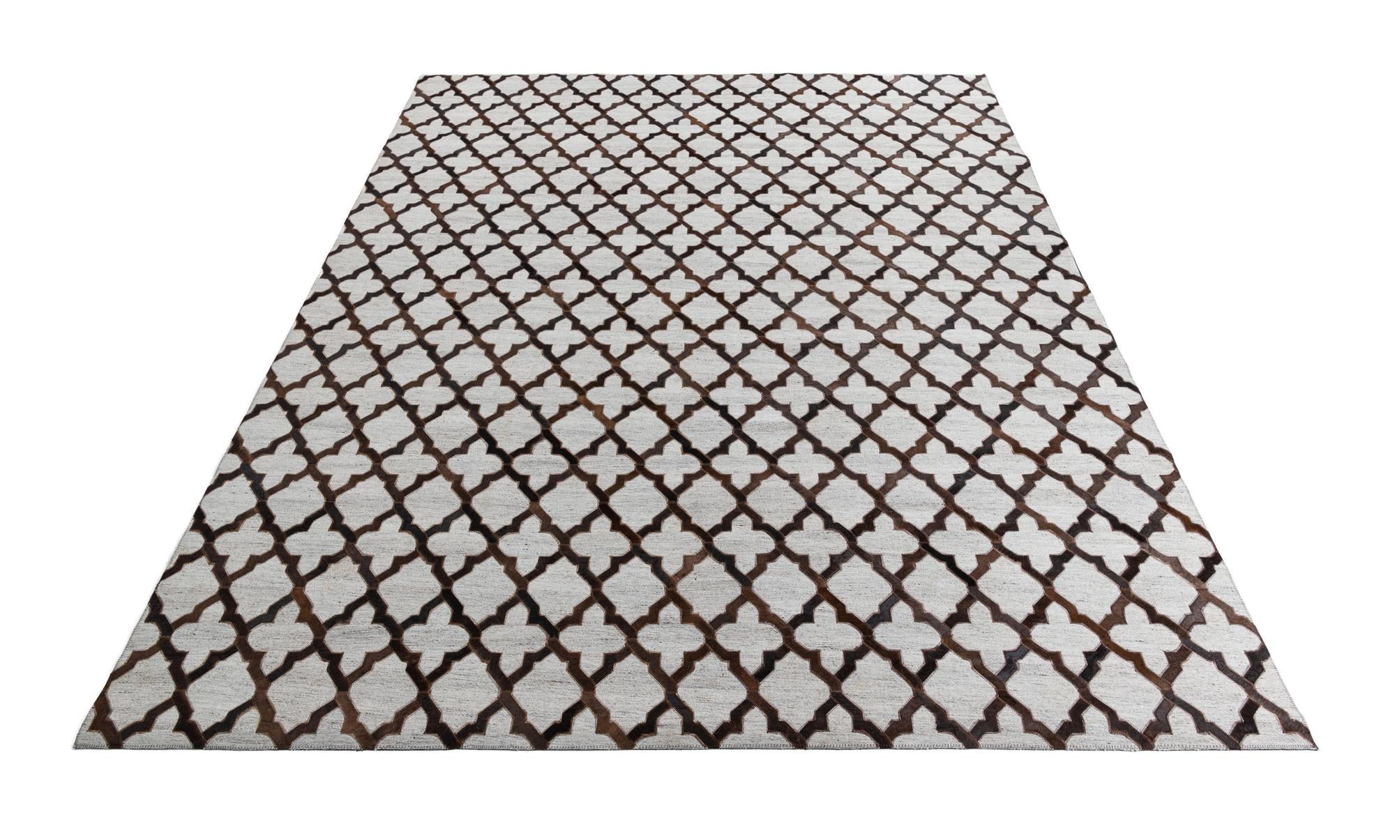 8' x 9' 10 Cowhide Leather Rug