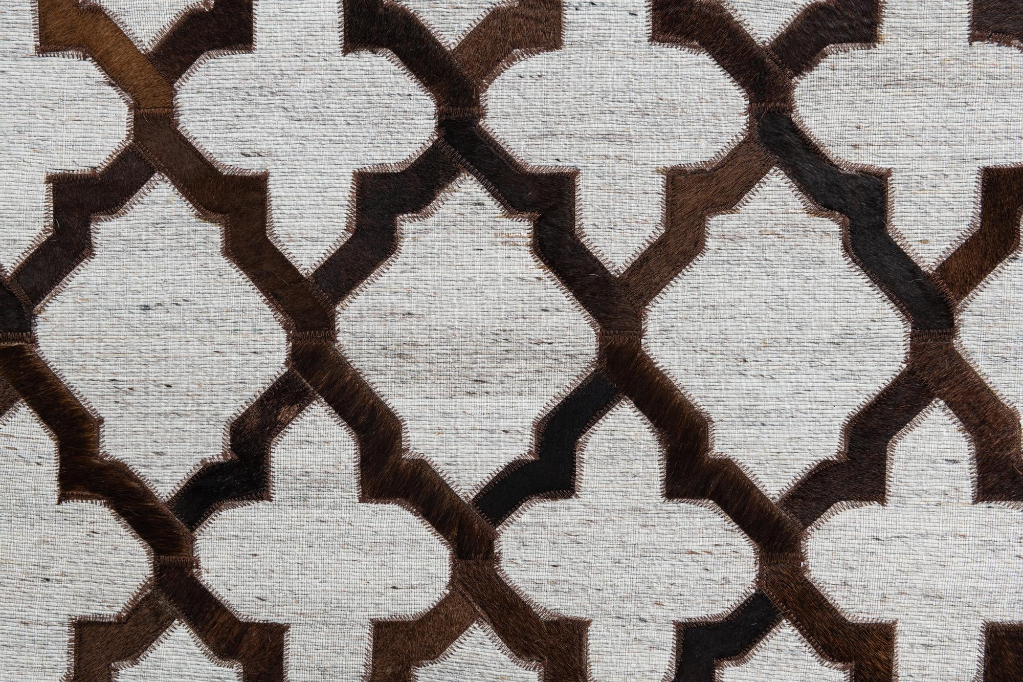 8' x 9' 10 Cowhide Leather Rug