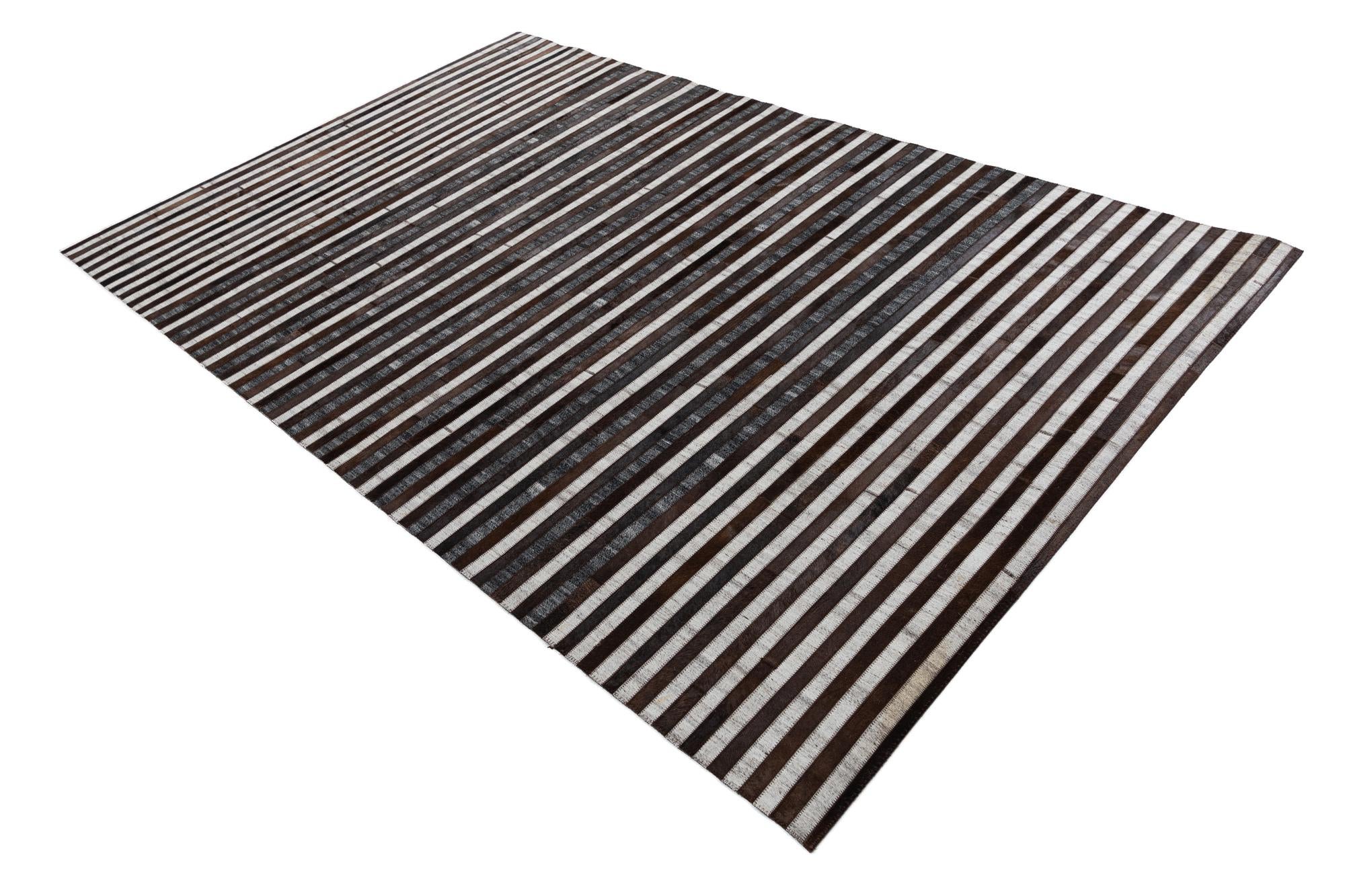 5' 1 x 7' 10 Cowhide Leather Rug