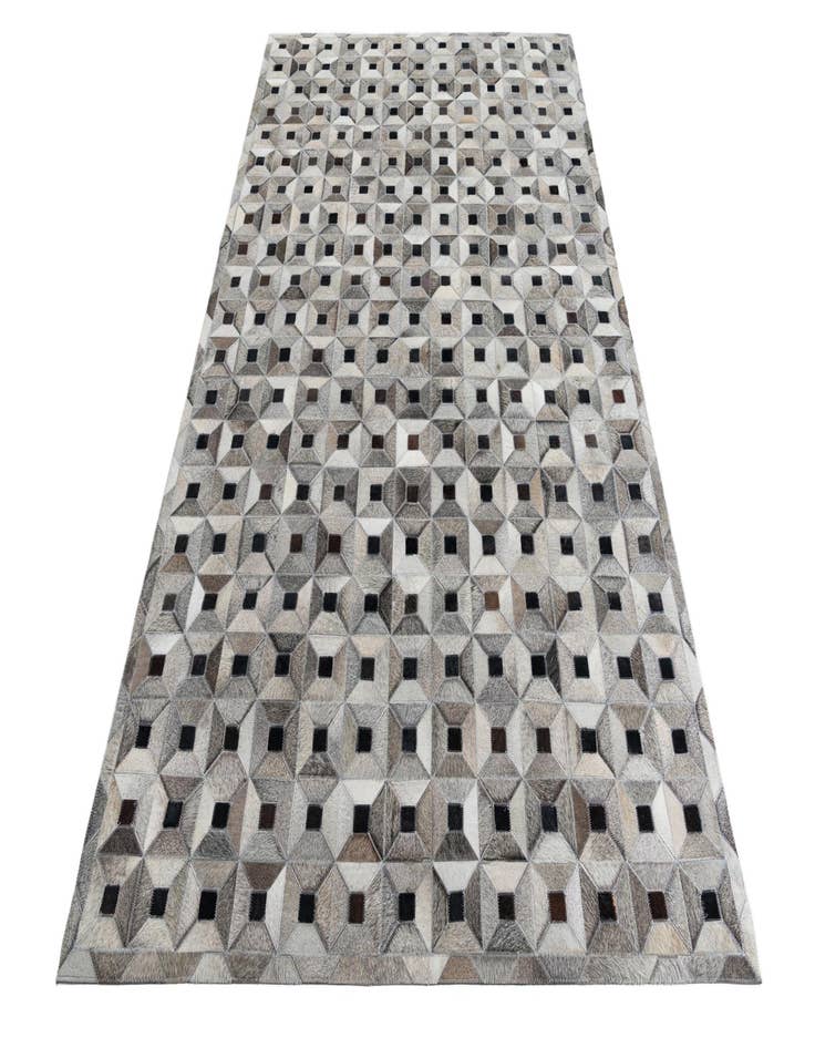 Detail image of 5' 1 x 8' Cowhide Leather Rug