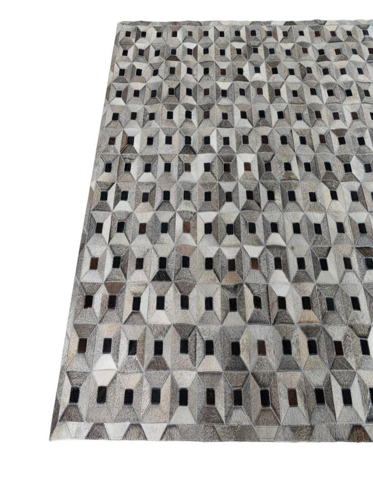 Detail image of 5' 1 x 8' Cowhide Leather Rug