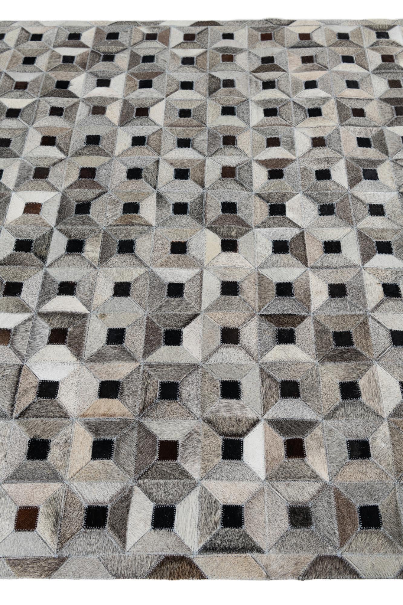 5' 1 x 8' Cowhide Leather Rug