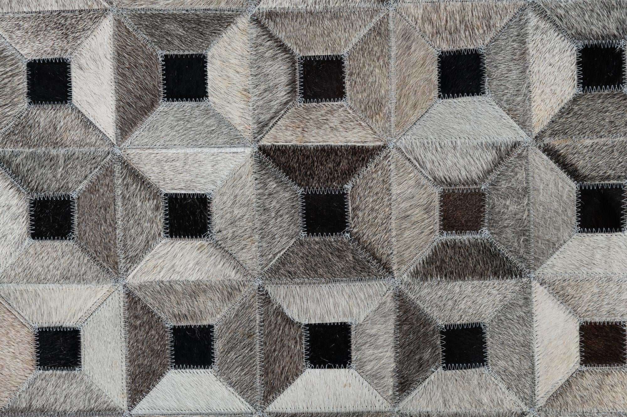5' 1 x 8' Cowhide Leather Rug