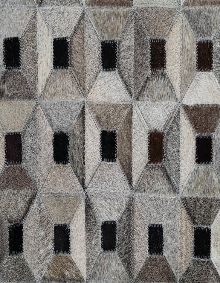 Detail image of 5' 1 x 8' Cowhide Leather Rug