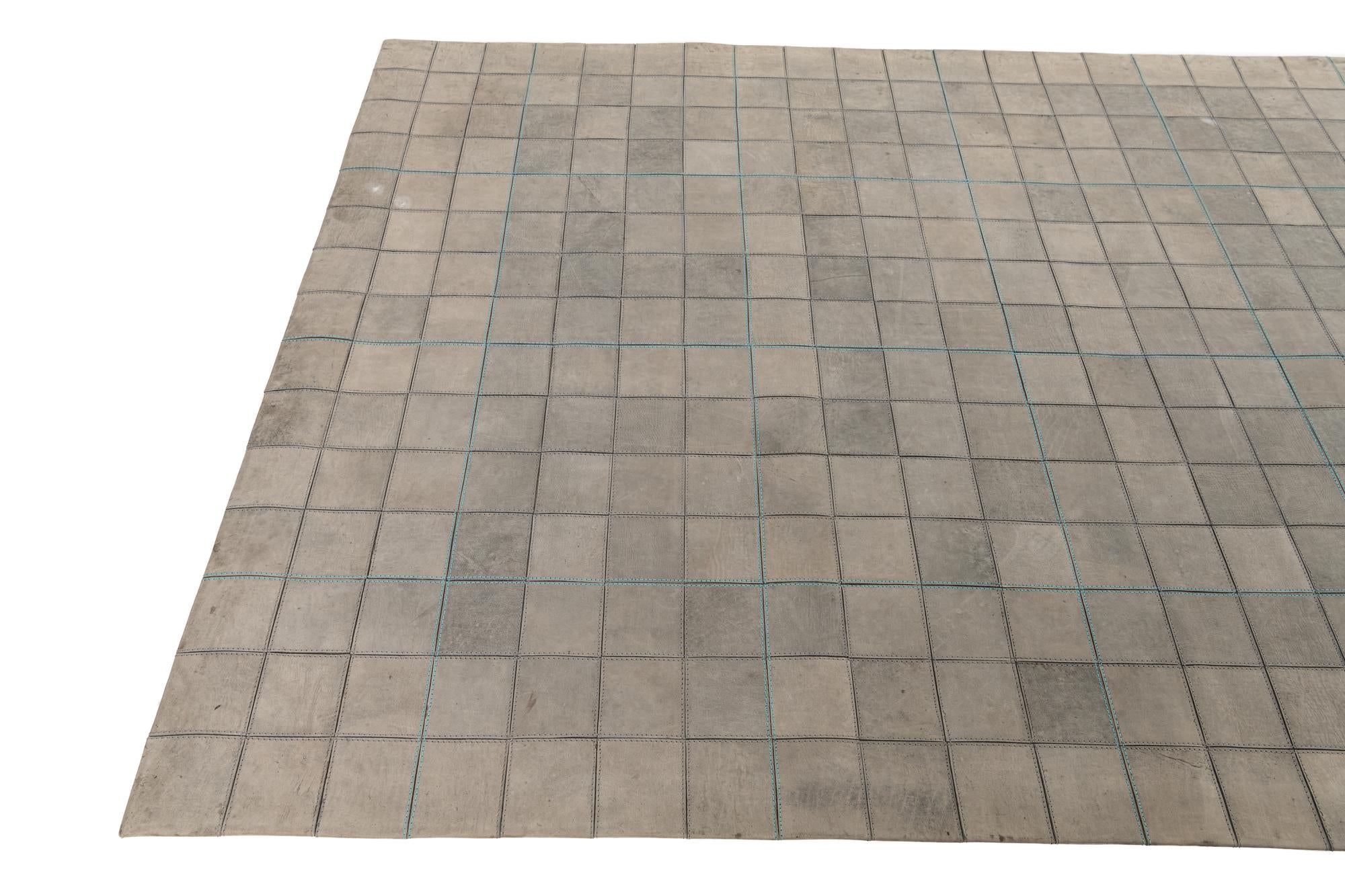 5' 1 x 7' 4 Cowhide Leather Rug