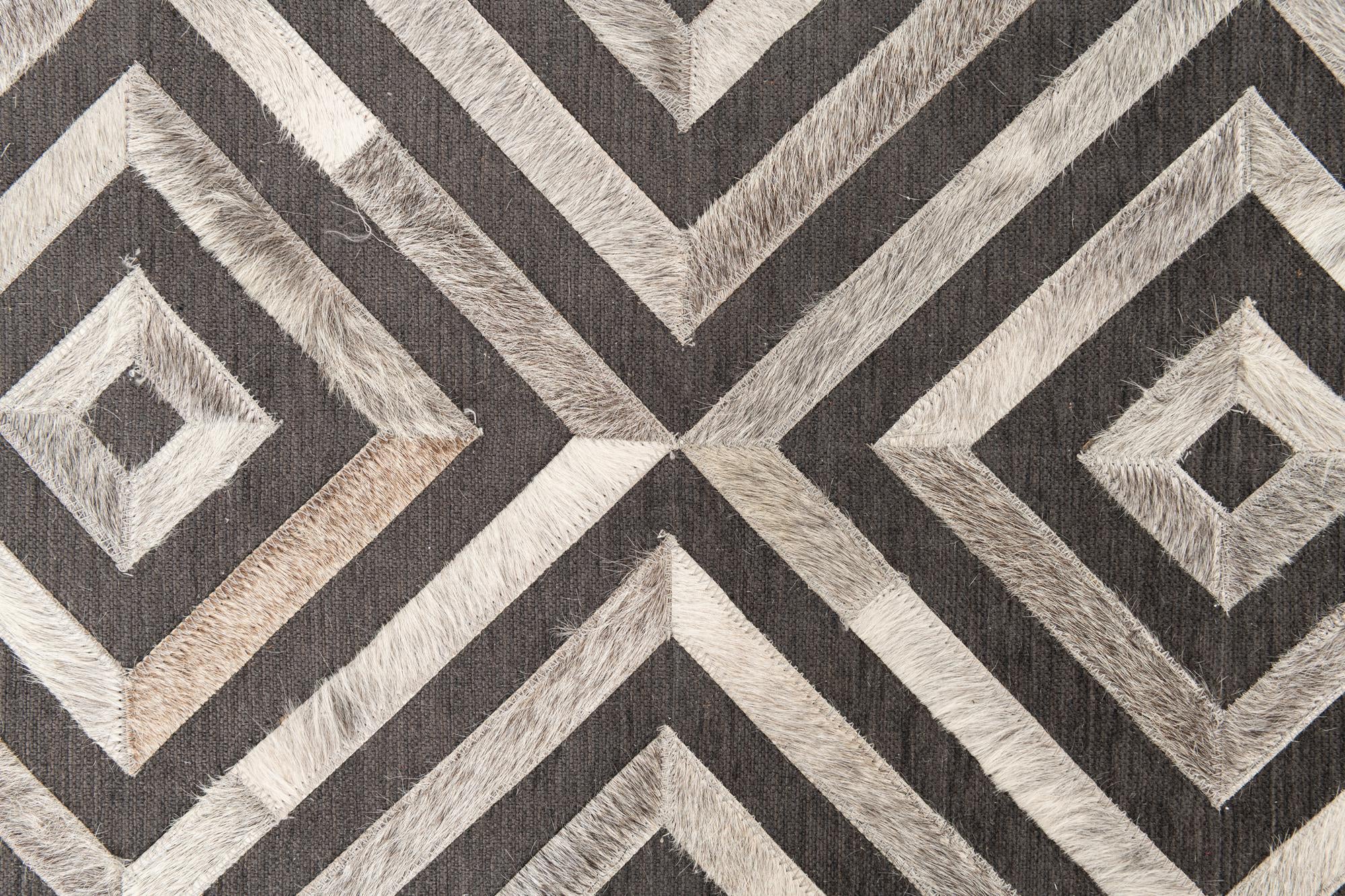 3' 10 x 5' 5 Cowhide Leather Rug