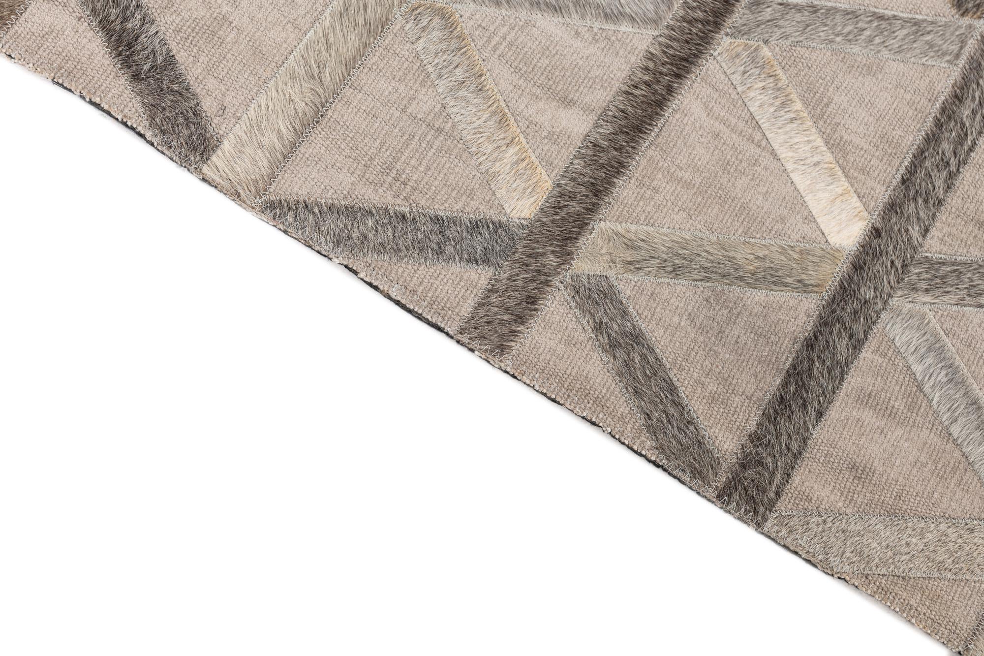 3' 10 x 5' 10 Cowhide Leather Rug