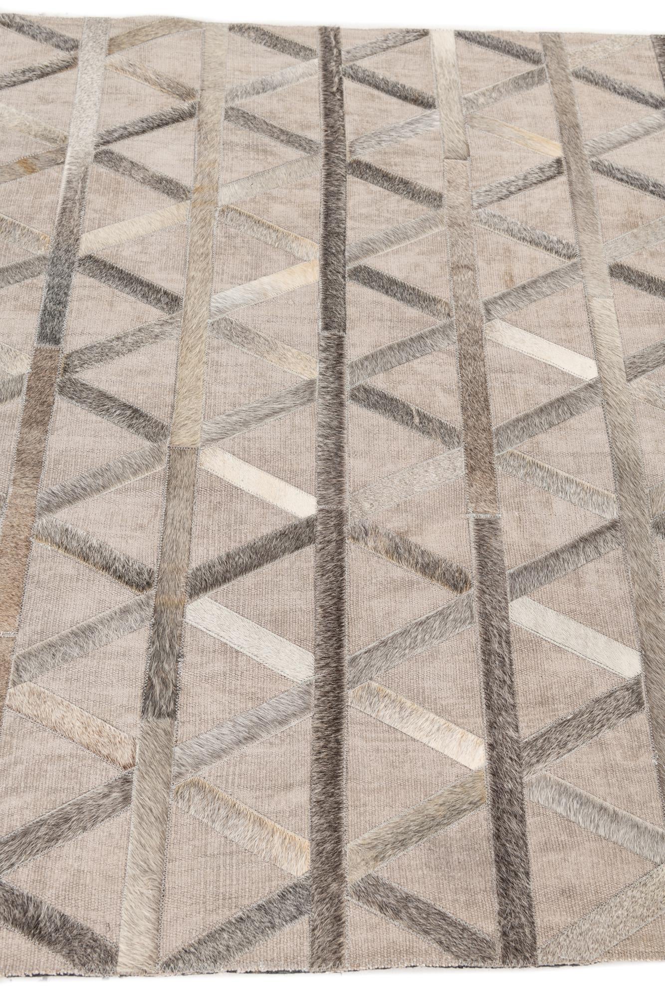 3' 10 x 5' 10 Cowhide Leather Rug