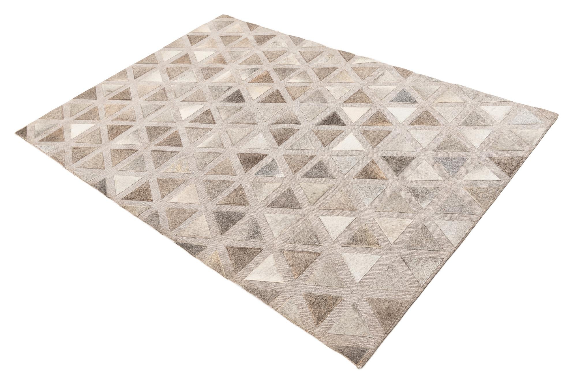 4' x 5' 10 Cowhide Leather Rug