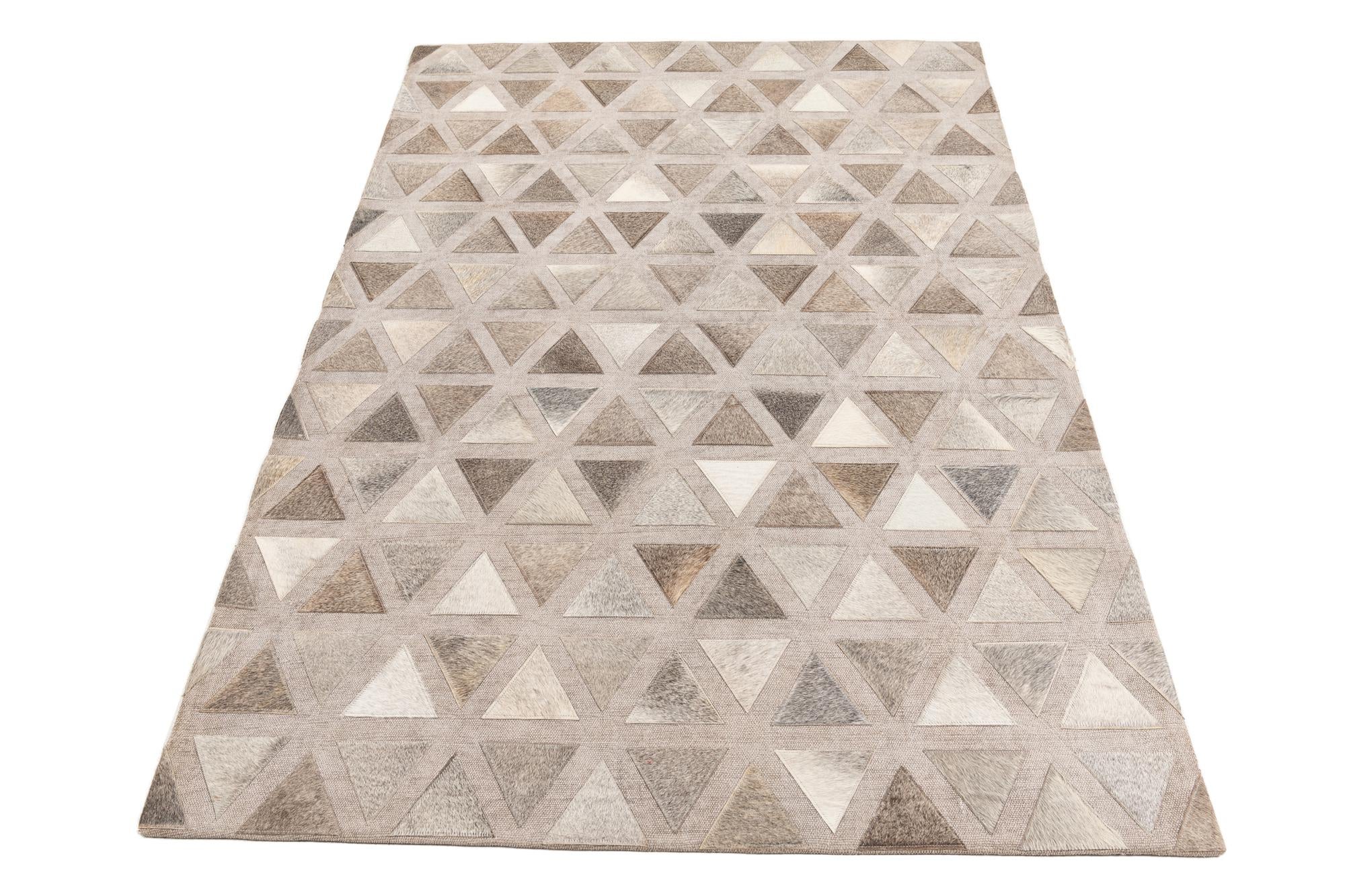 4' x 5' 10 Cowhide Leather Rug