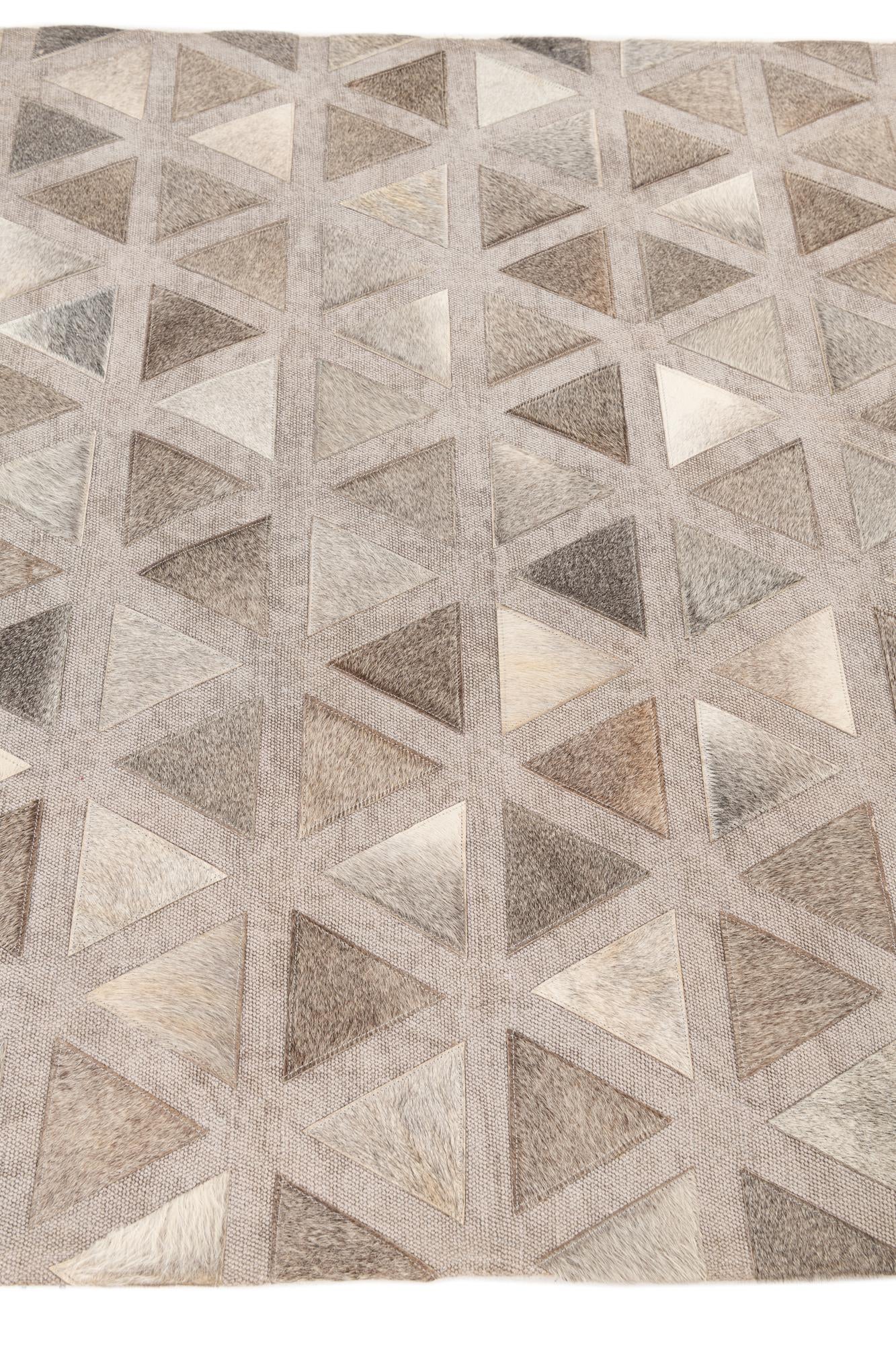 4' x 5' 10 Cowhide Leather Rug