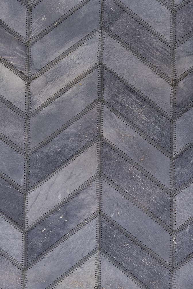 3' 8 x 5' 5 Cowhide Leather Rug