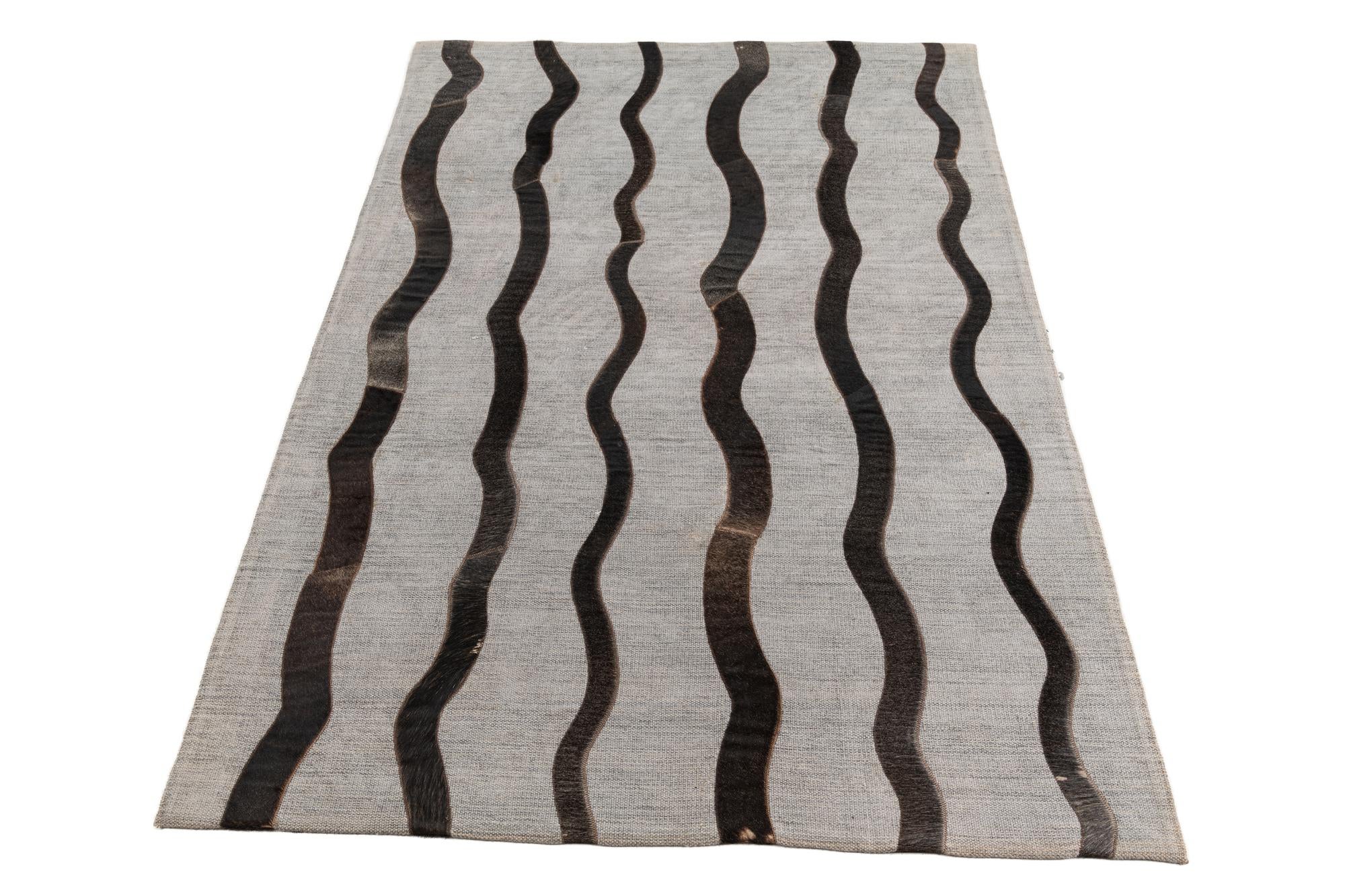 4' x 5' 7 Cowhide Leather Rug