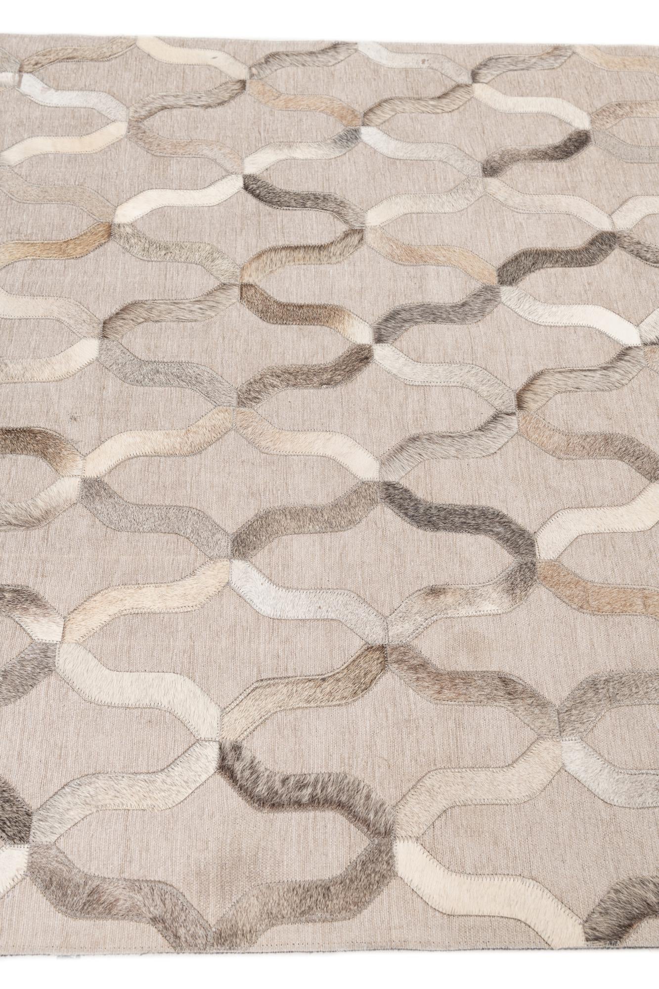 4' x 5' 8 Cowhide Leather Rug