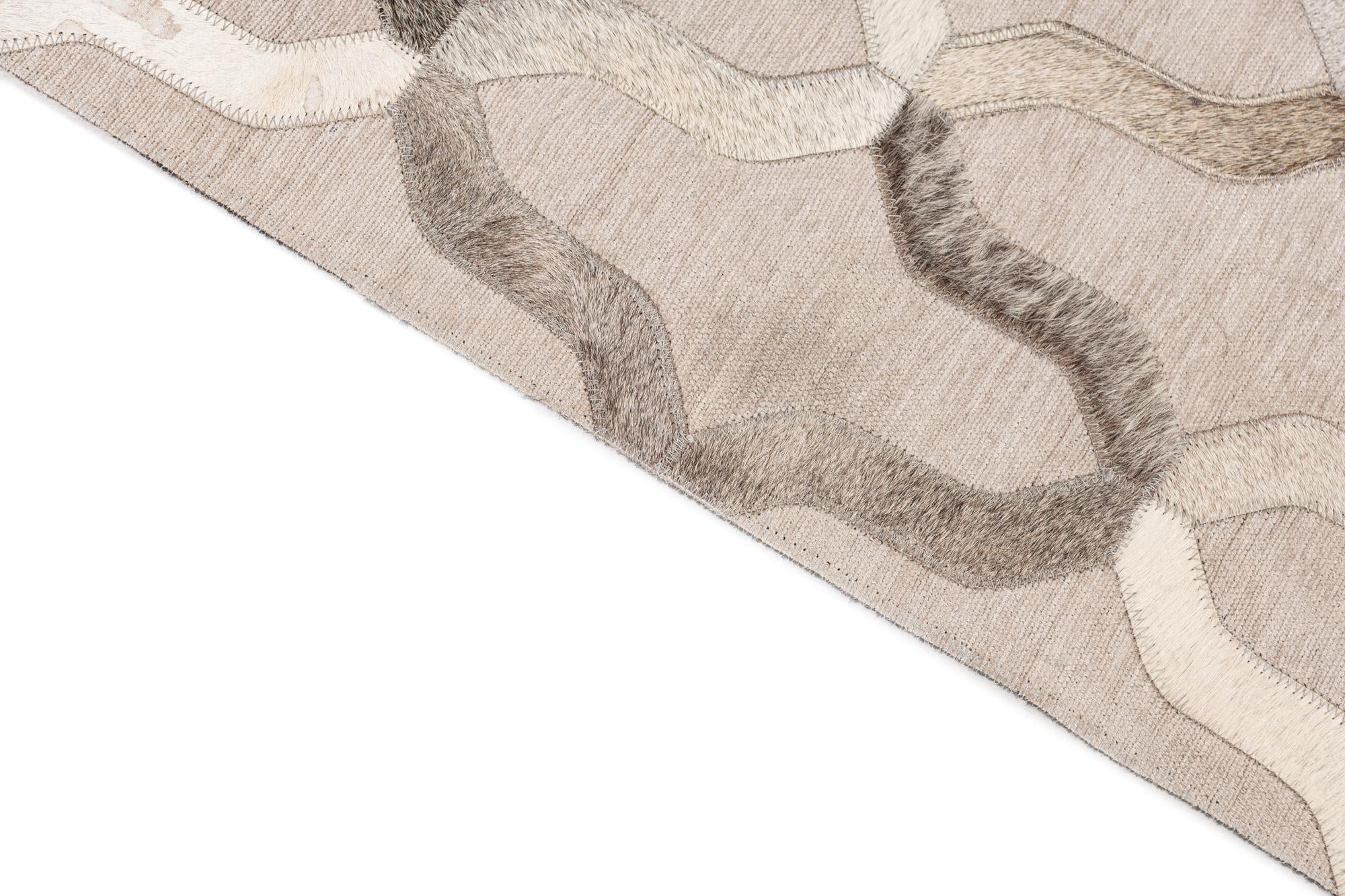 4' x 5' 8 Cowhide Leather Rug