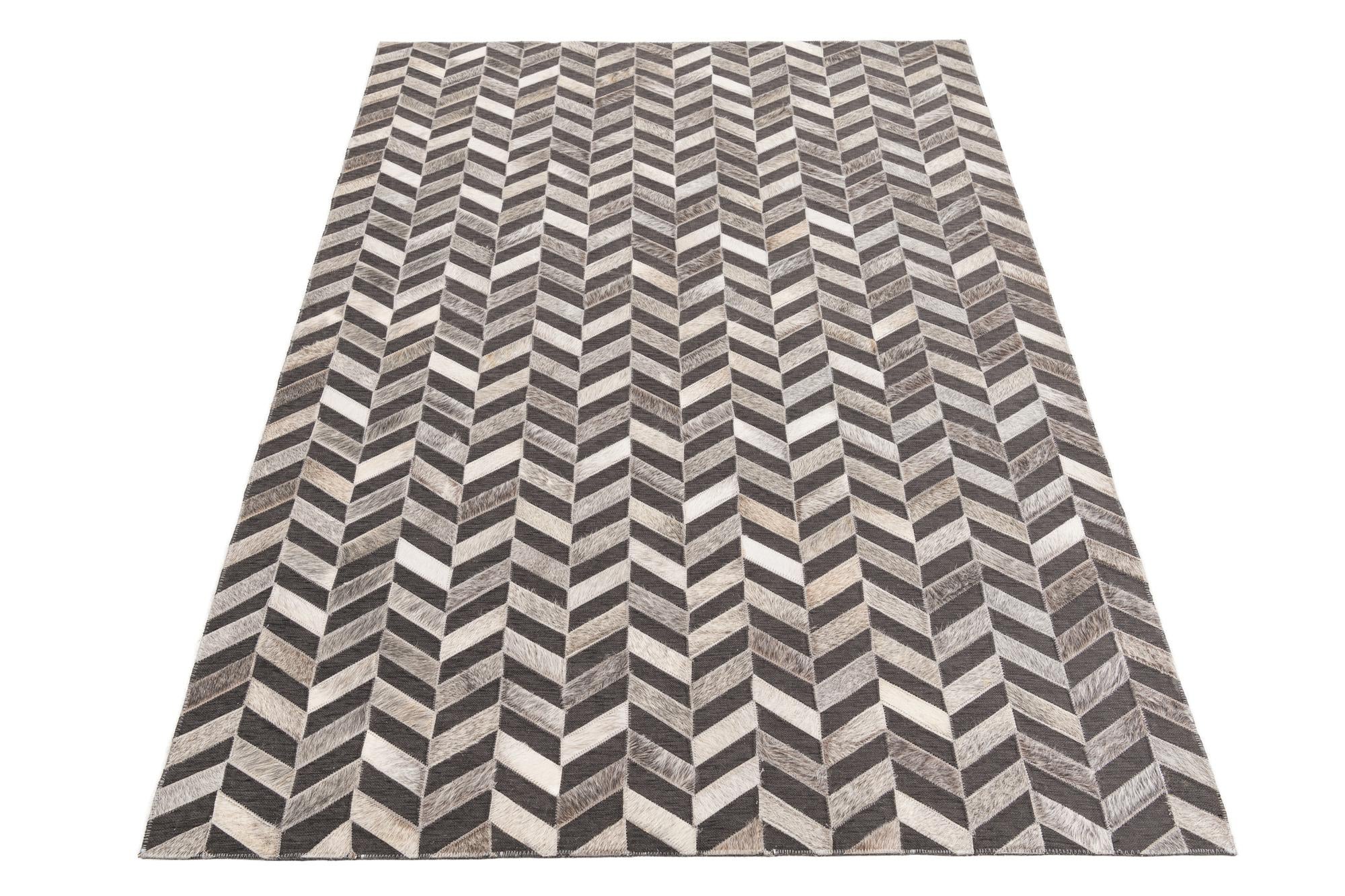 4' x 5' 5 Cowhide Leather Rug