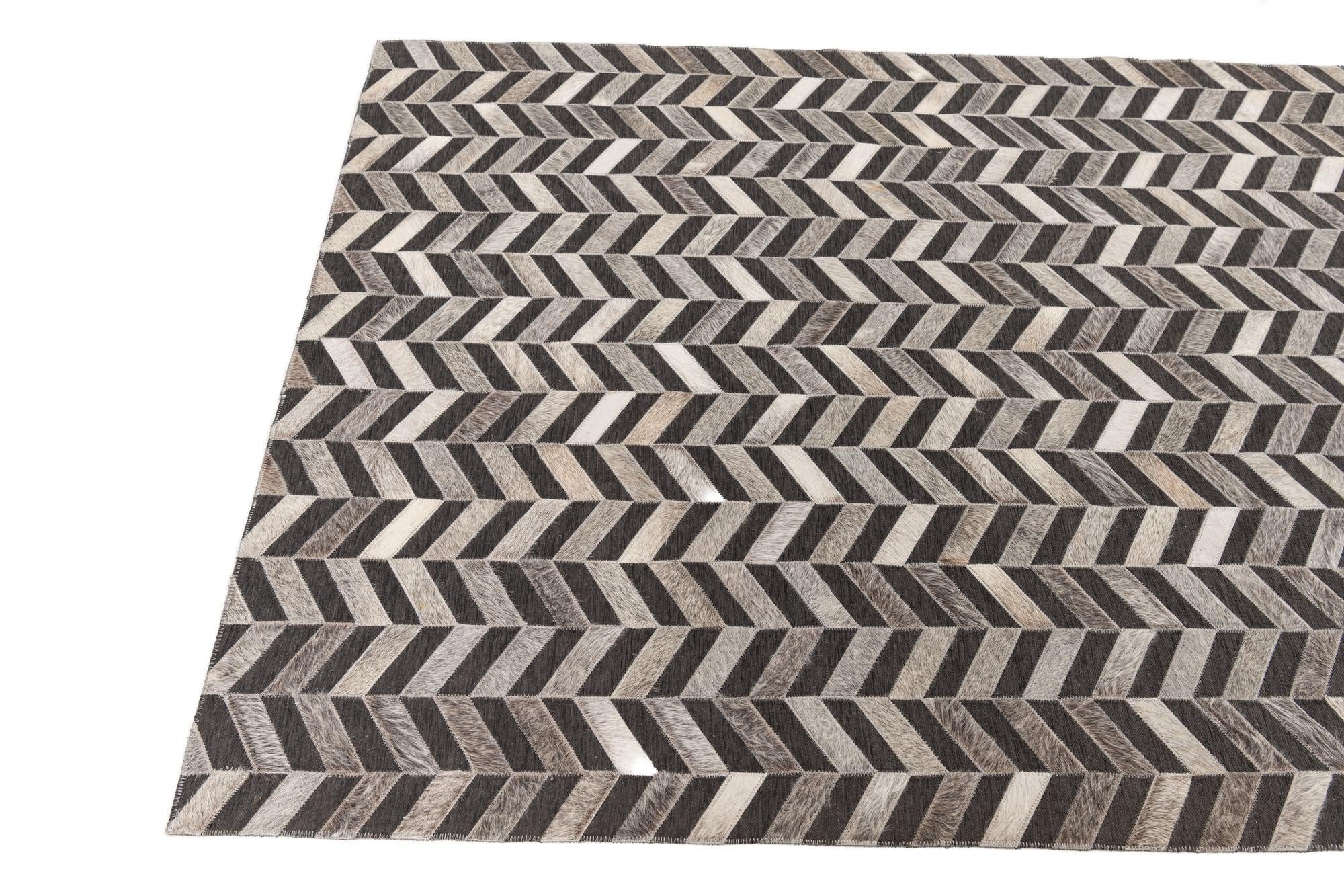 4' x 5' 5 Cowhide Leather Rug