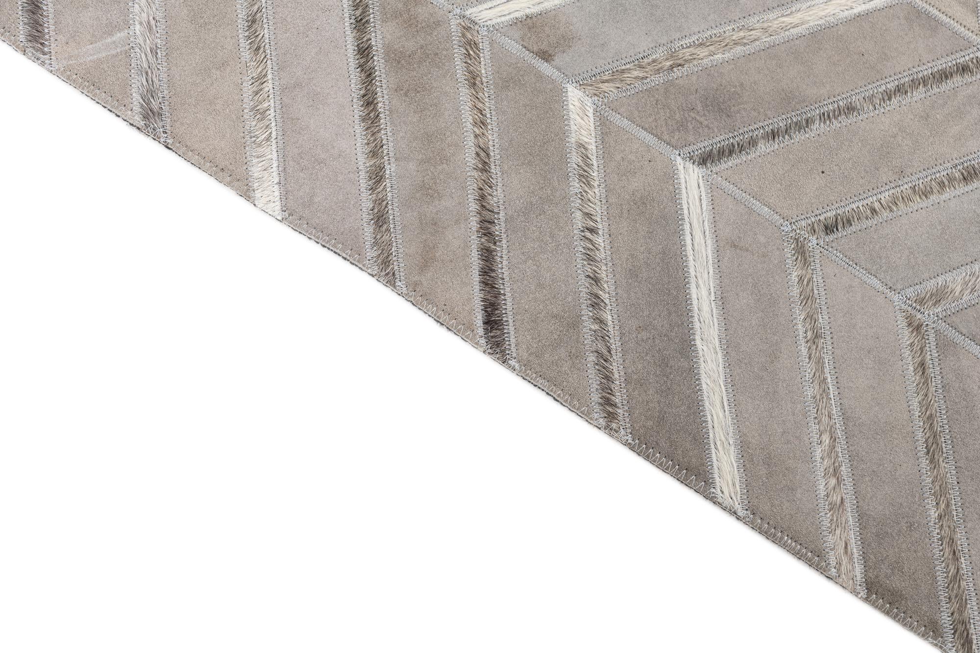 5' x 8' 1 Cowhide Leather Rug