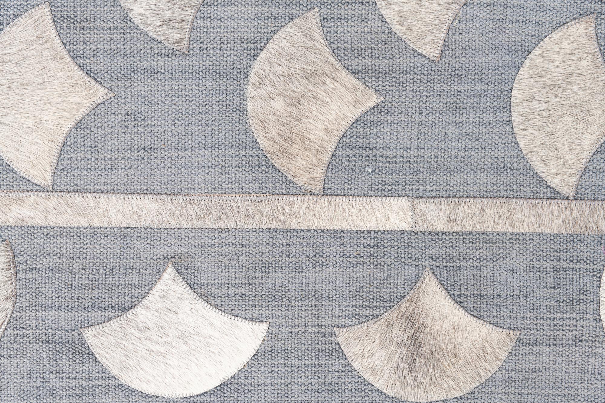 4' 1 x 5' 8 Cowhide Leather Rug