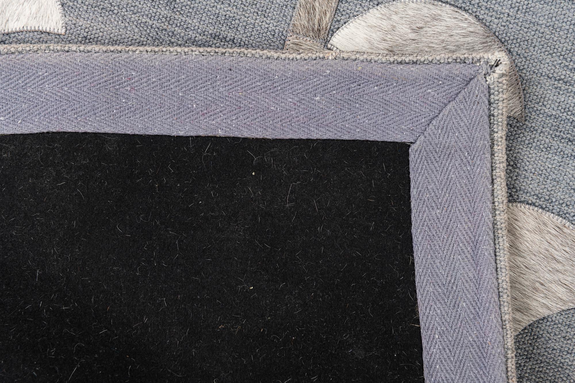 4' 1 x 5' 8 Cowhide Leather Rug
