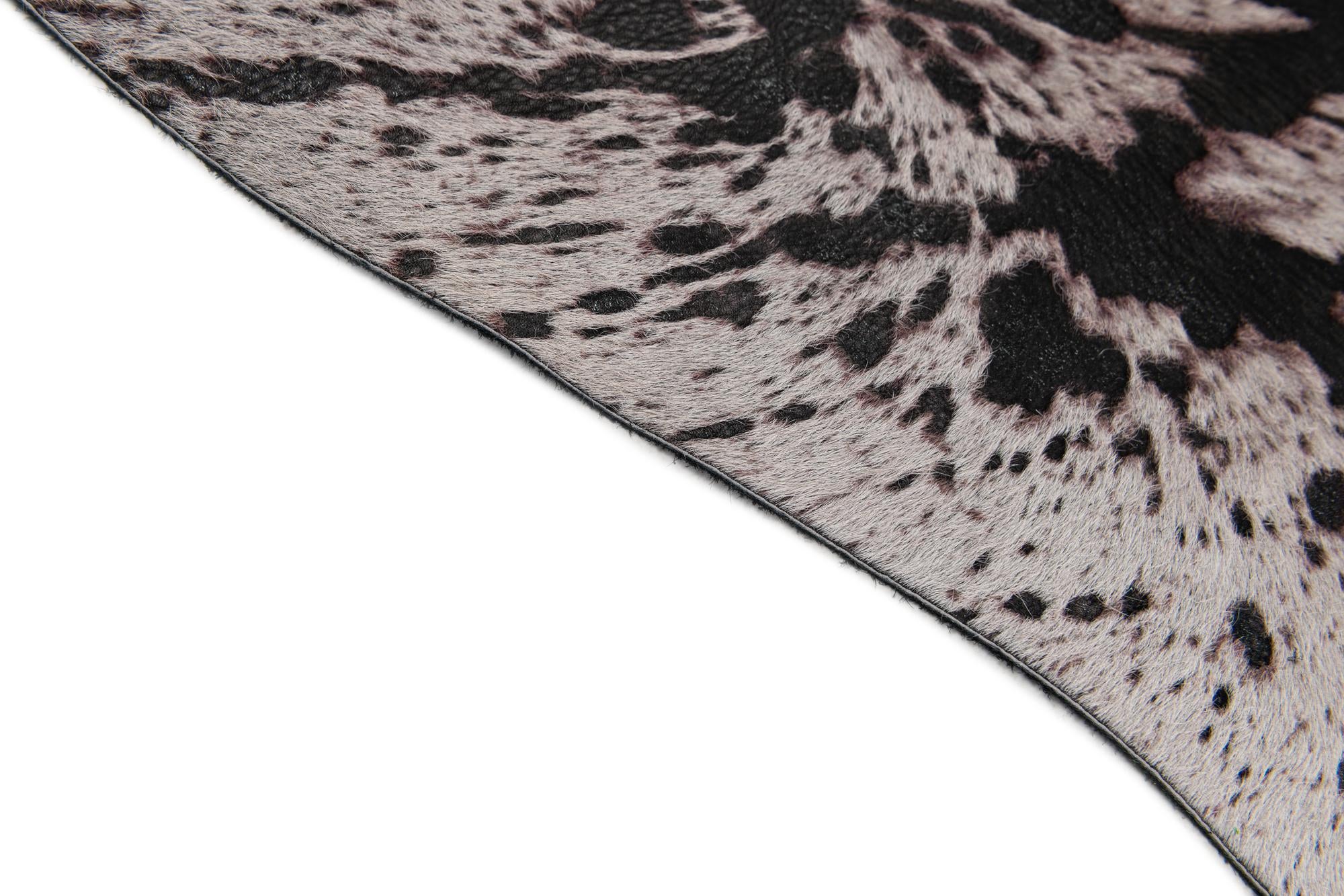 6' 7 x 7' 2 Cowhide Leather Rug