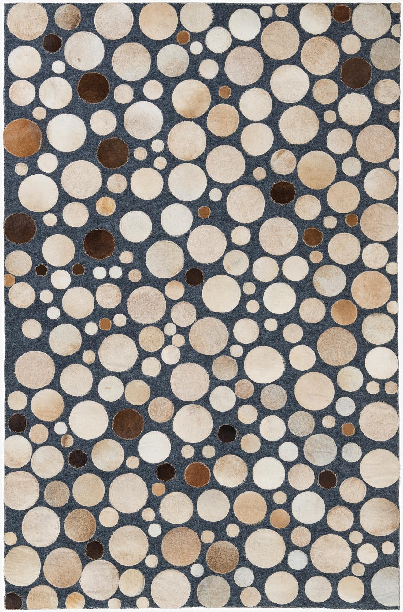 5' x 7' 8 Cowhide Leather Rug