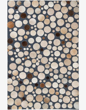 5' x 7' 8 Cowhide Leather Rug