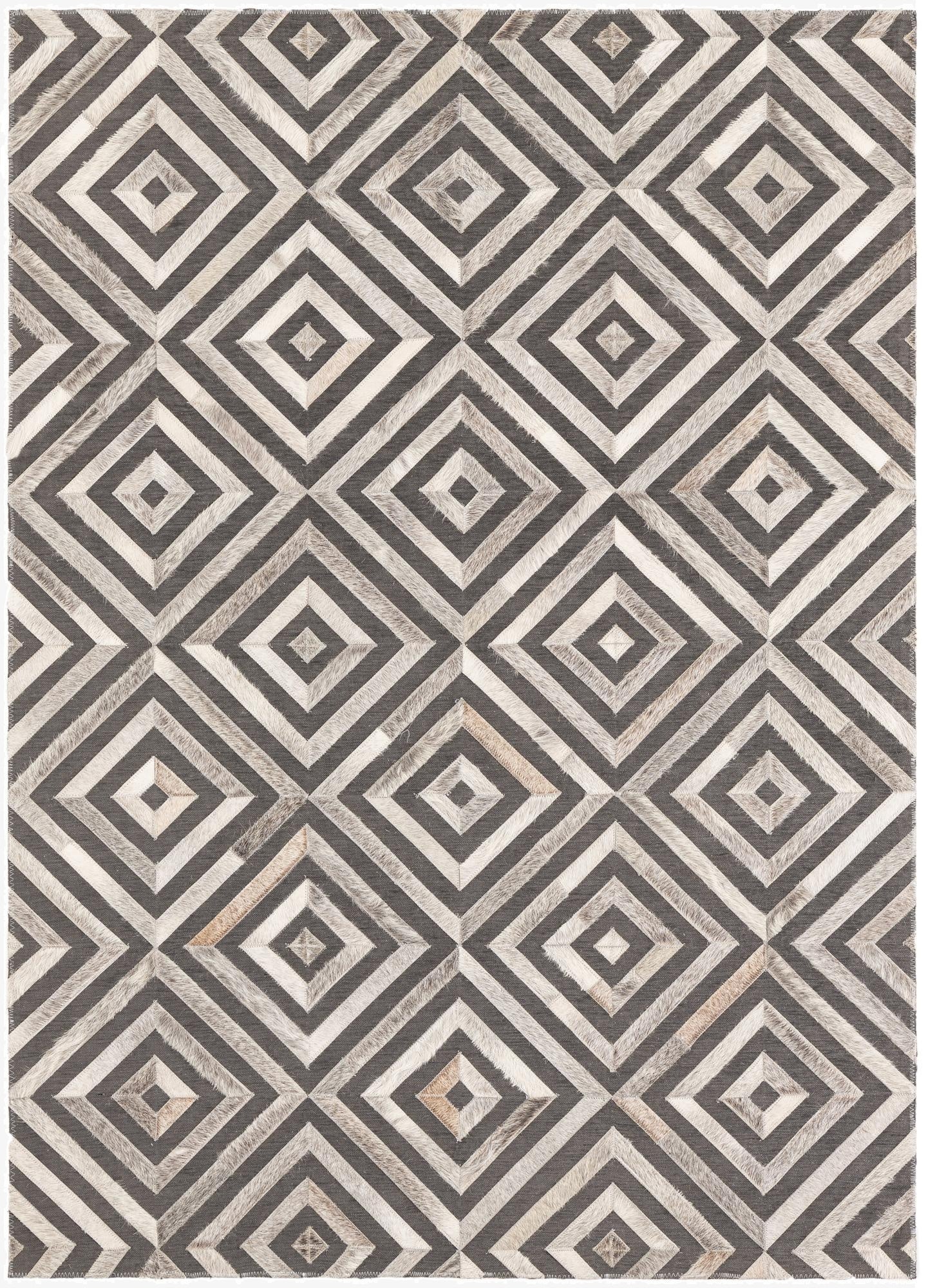 3' 10 x 5' 5 Cowhide Leather Rug