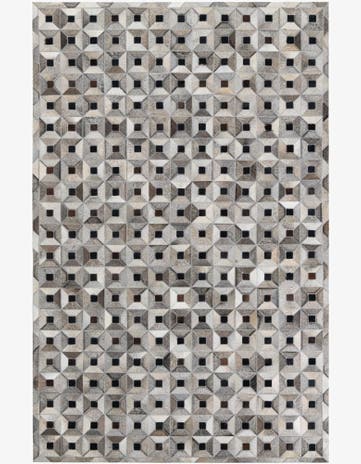 5' 1 x 8' Cowhide Leather Rug