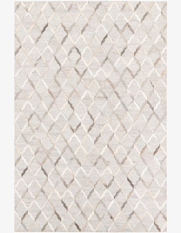 5' 1 x 7' 8 Cowhide Leather Rug