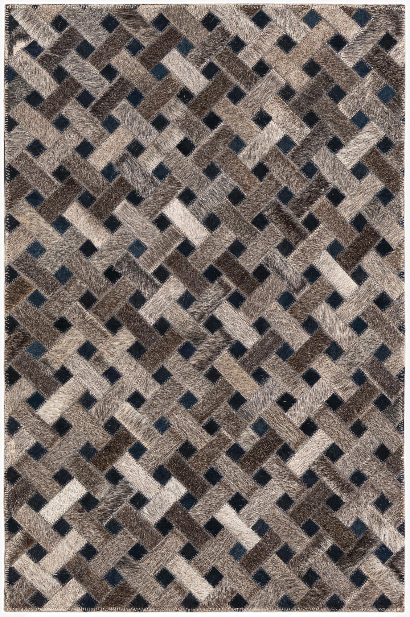 2' x 3' Cowhide Leather Rug