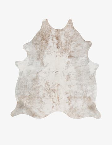 5' 9 x 6' 3 Cowhide Leather Rug