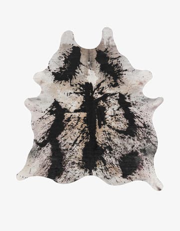 6' 7 x 7' 2 Cowhide Leather Rug