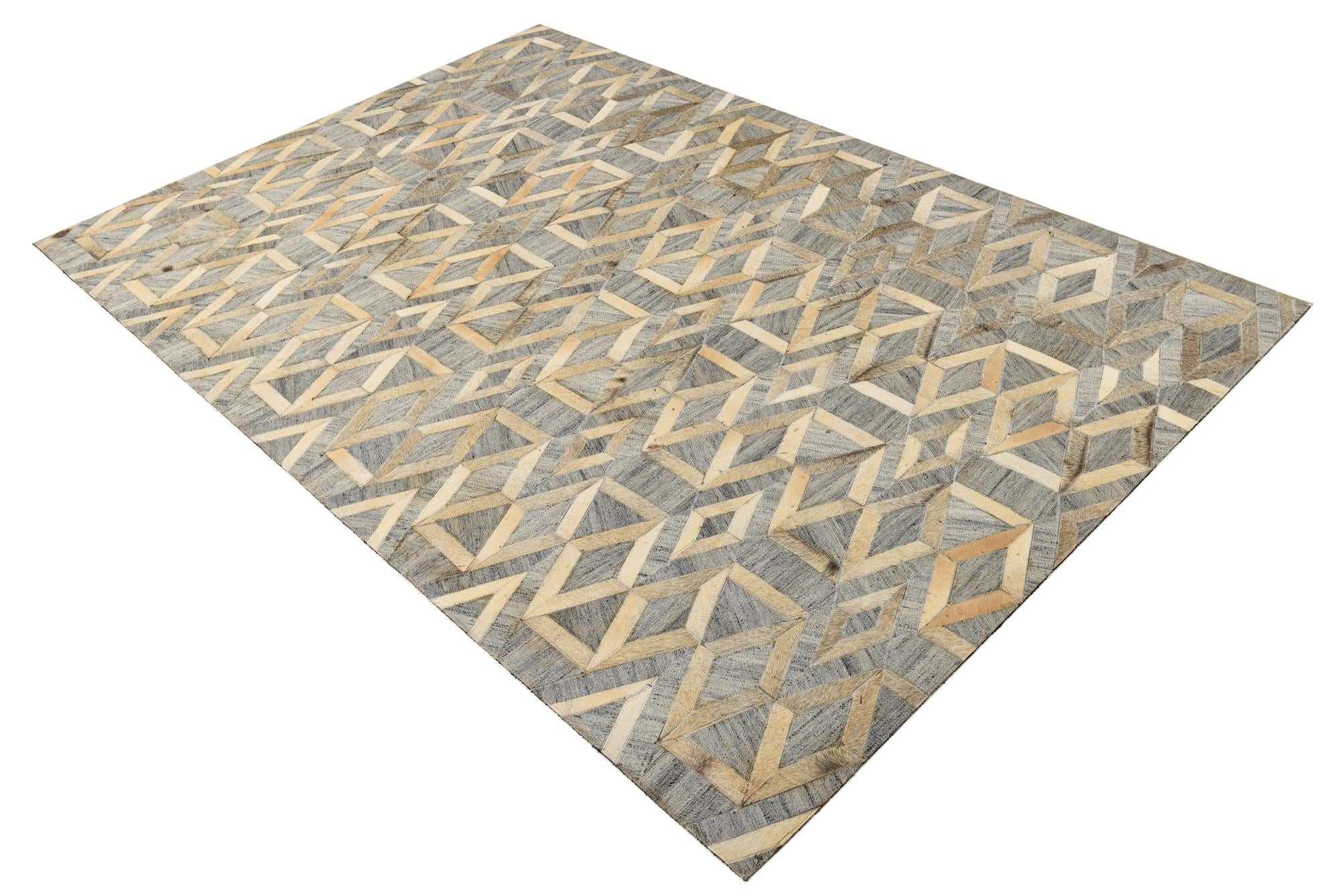 5' 2 x 7' 10 Cowhide Rug