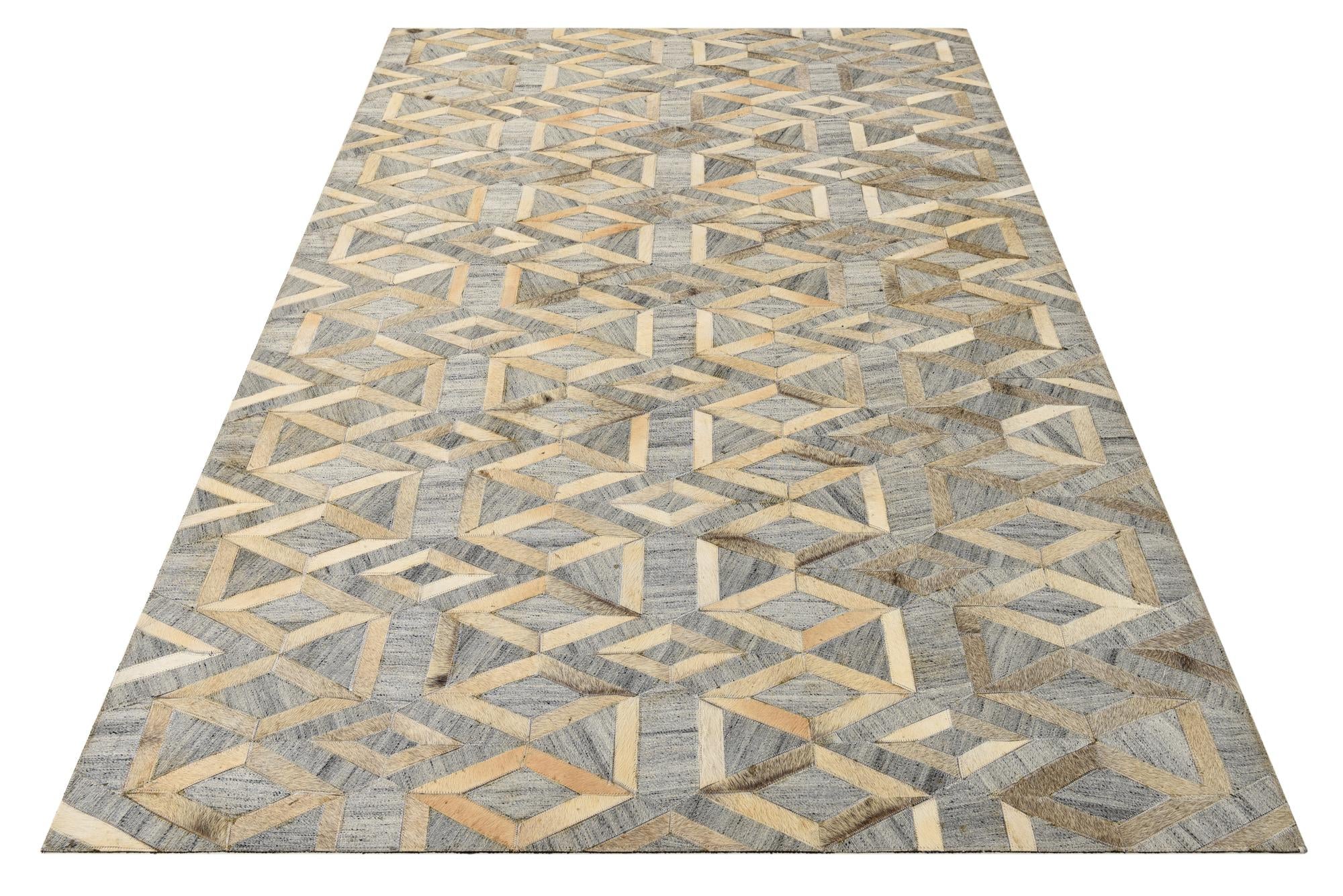 5' 2 x 7' 10 Cowhide Rug