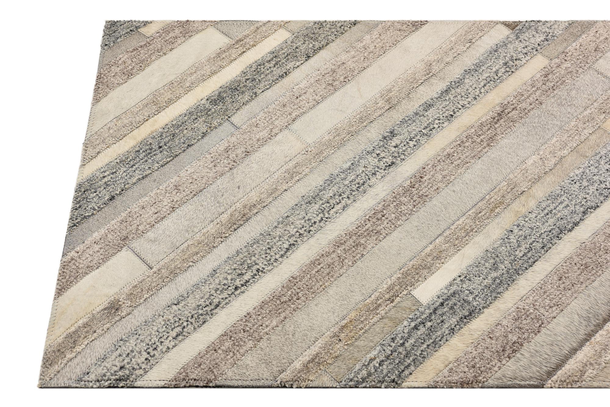 2' 1 x 3' Cowhide Rug