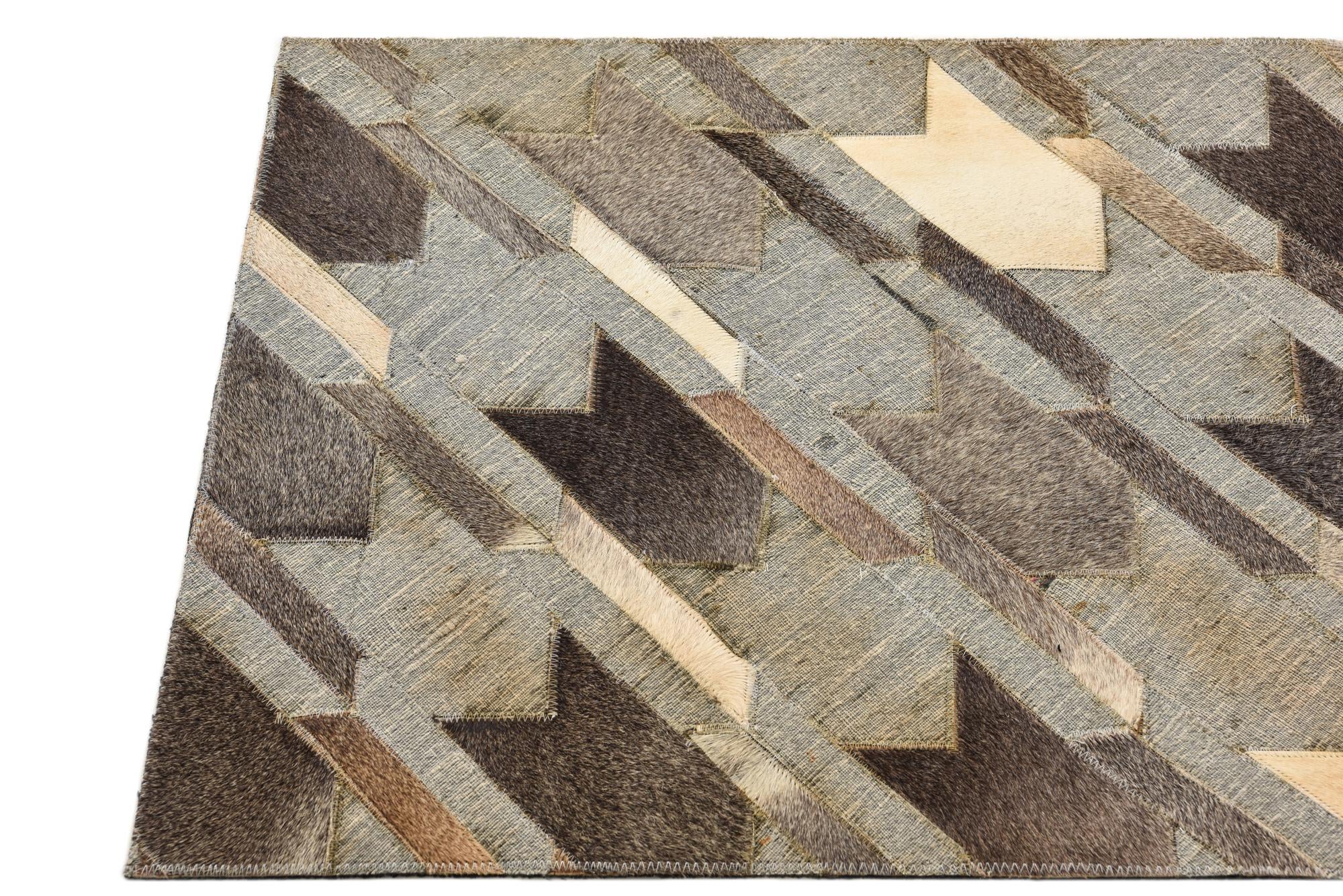 2' 1 x 3' Cowhide Rug