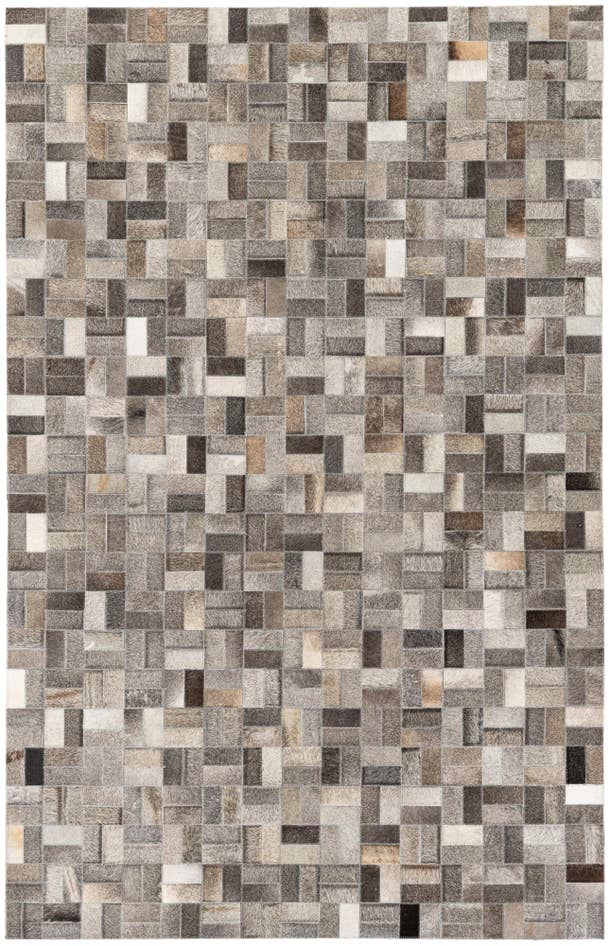 Detail image of 4' 11 x 7' 11 Cowhide Stocks Rug