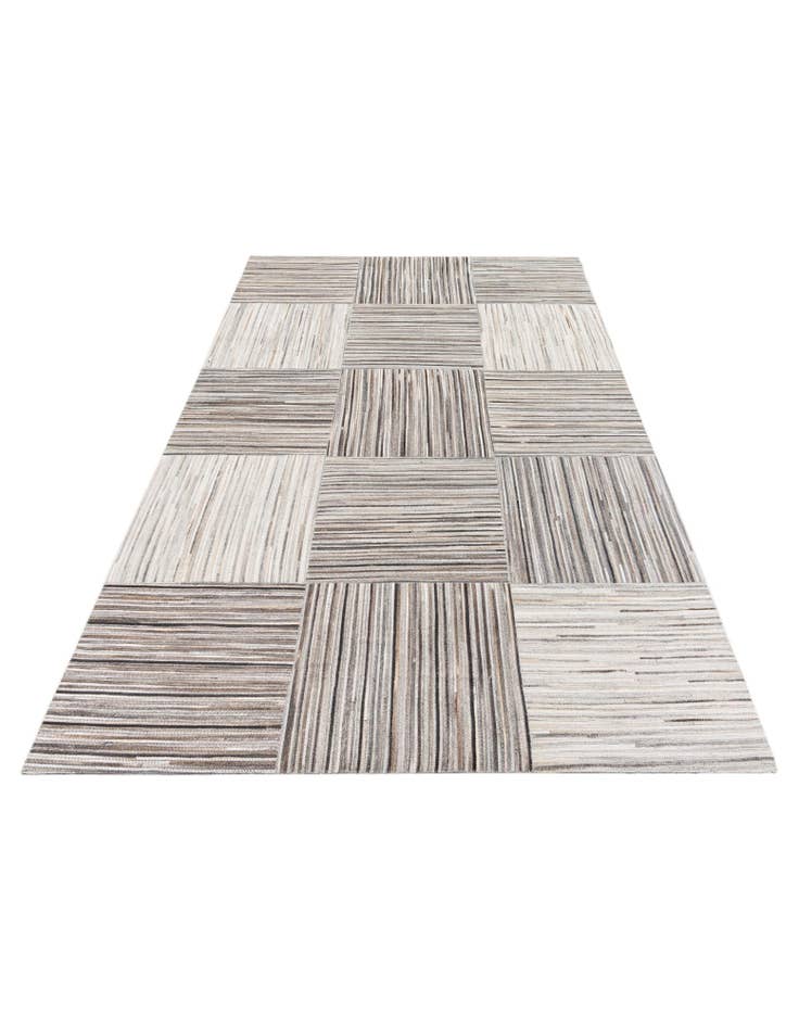 Detail image of 4' 11 x 8' 1 Cowhide Stocks Rug