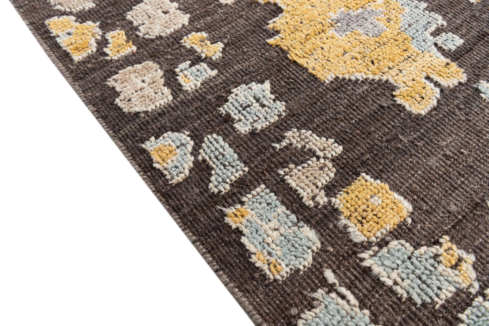 10' x 14' 6 Hand Knotted Darya Wool Rug