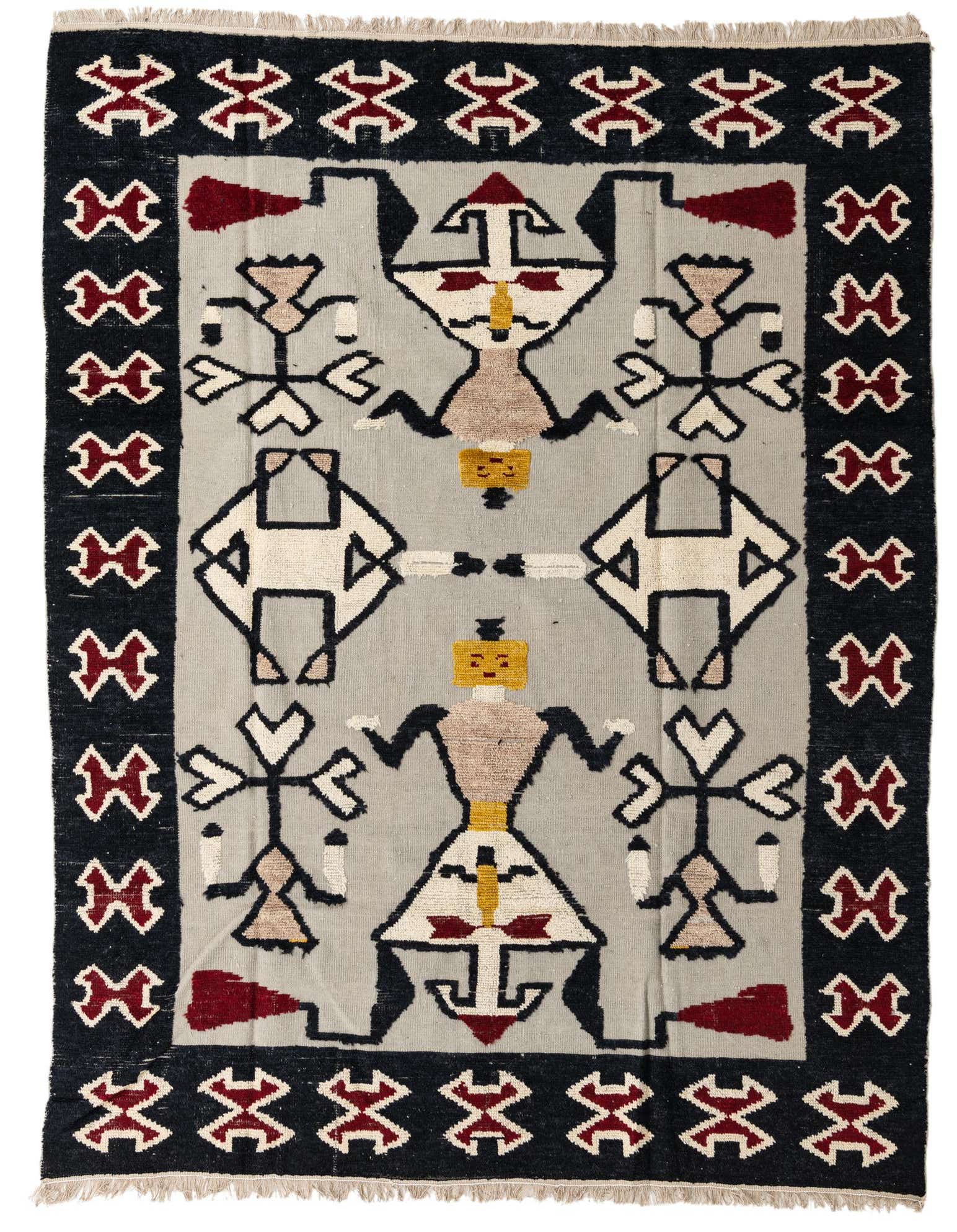 8' x 10' 4 Hand Knotted Darya Wool Rug