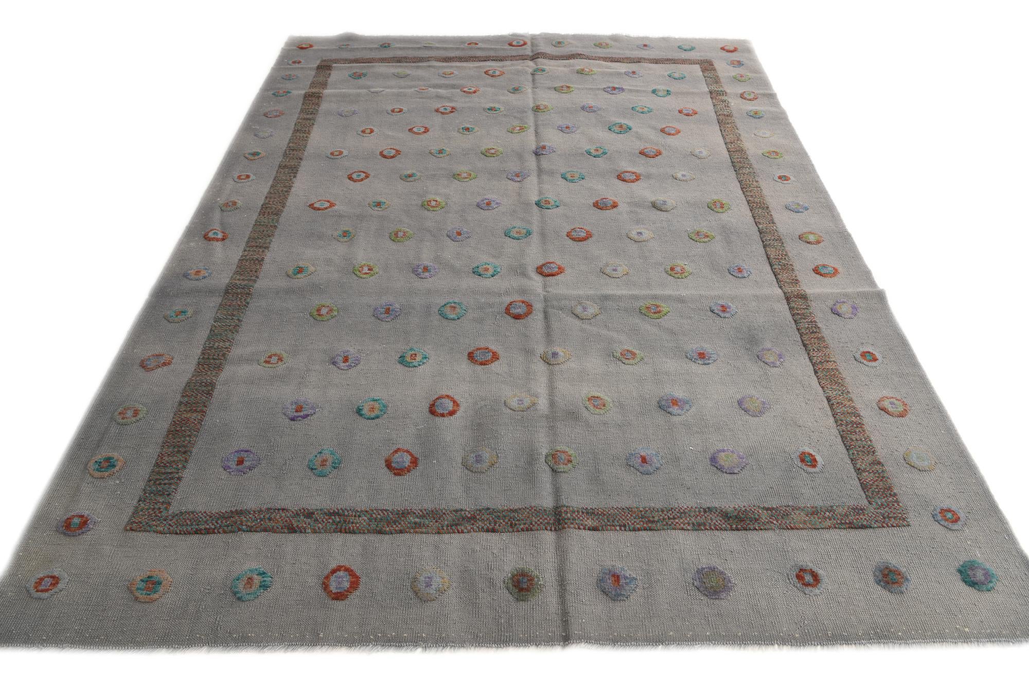 6' 10 x 9' 7 Hand Knotted Darya Wool Rug