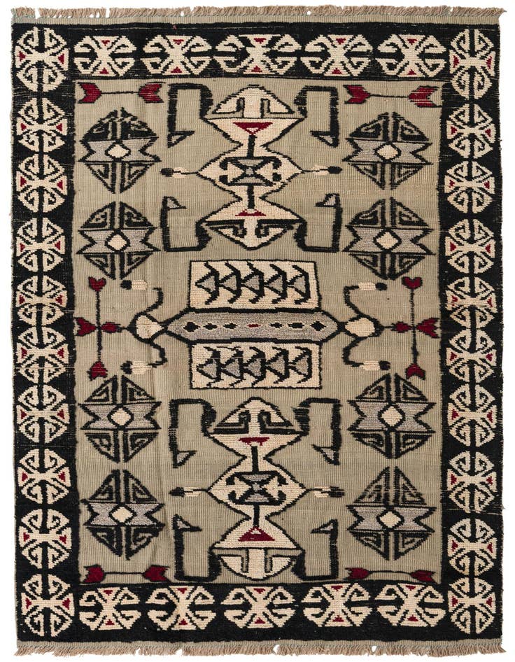 Detail image of 5' 2 x 8' 8 Hand Knotted Darya Wool Rug