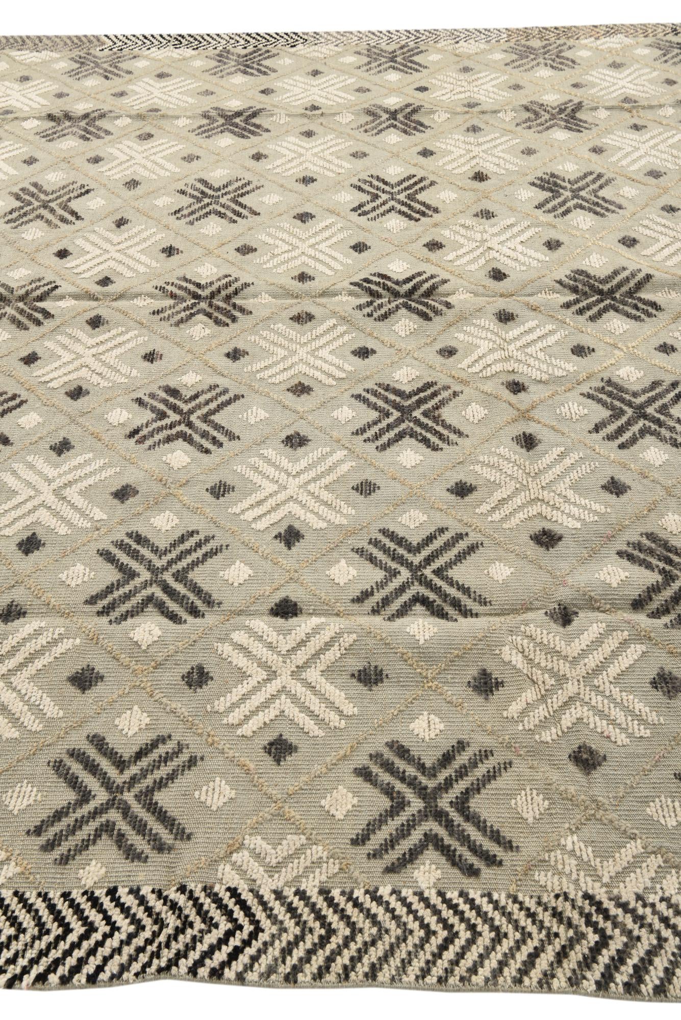 8' 9 x 12' 3 Hand Knotted Darya Wool Rug