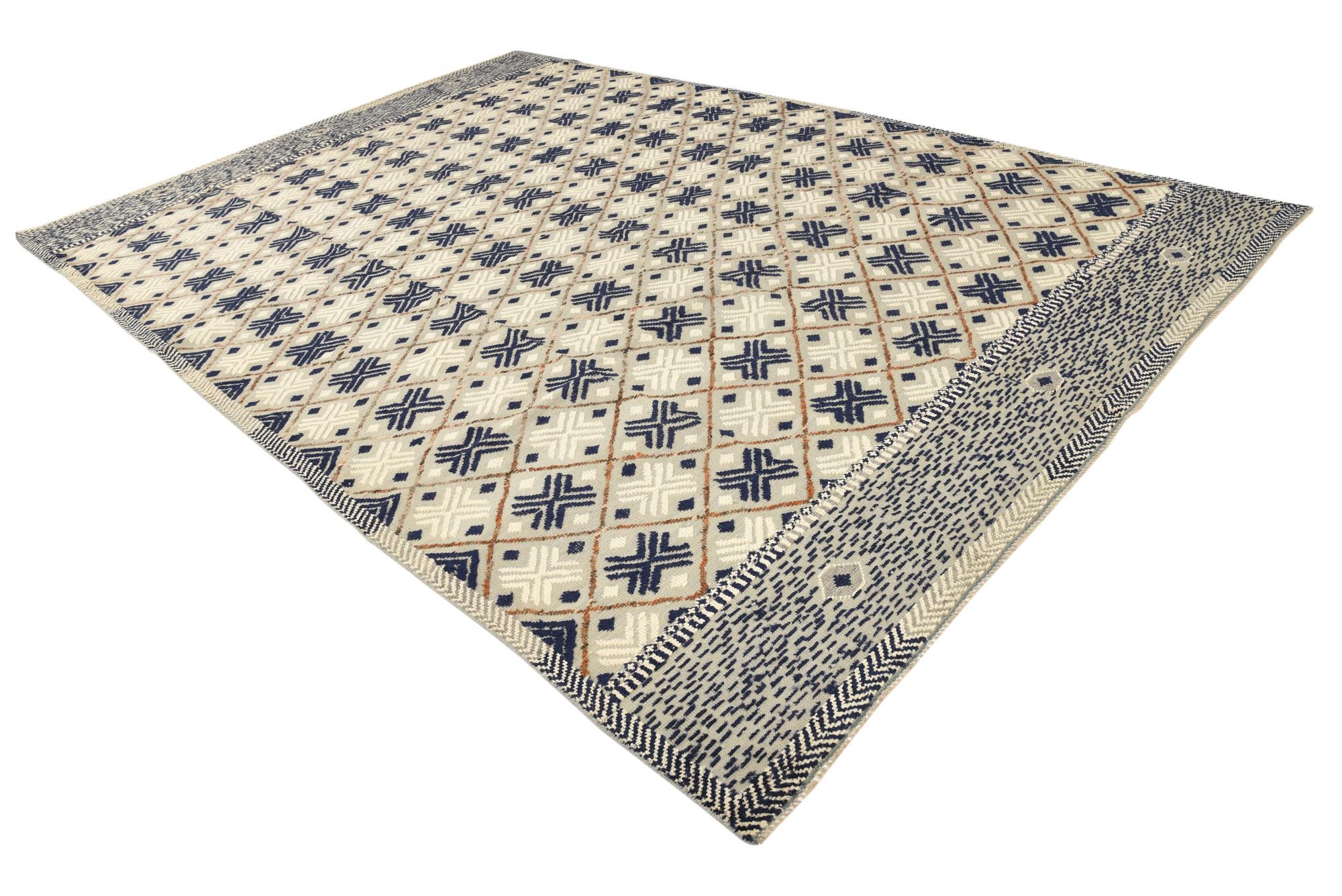 9' 7 x 14' 6 Hand Knotted Darya Wool Rug