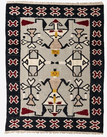 8' x 10' 4 Hand Knotted Darya Wool Rug