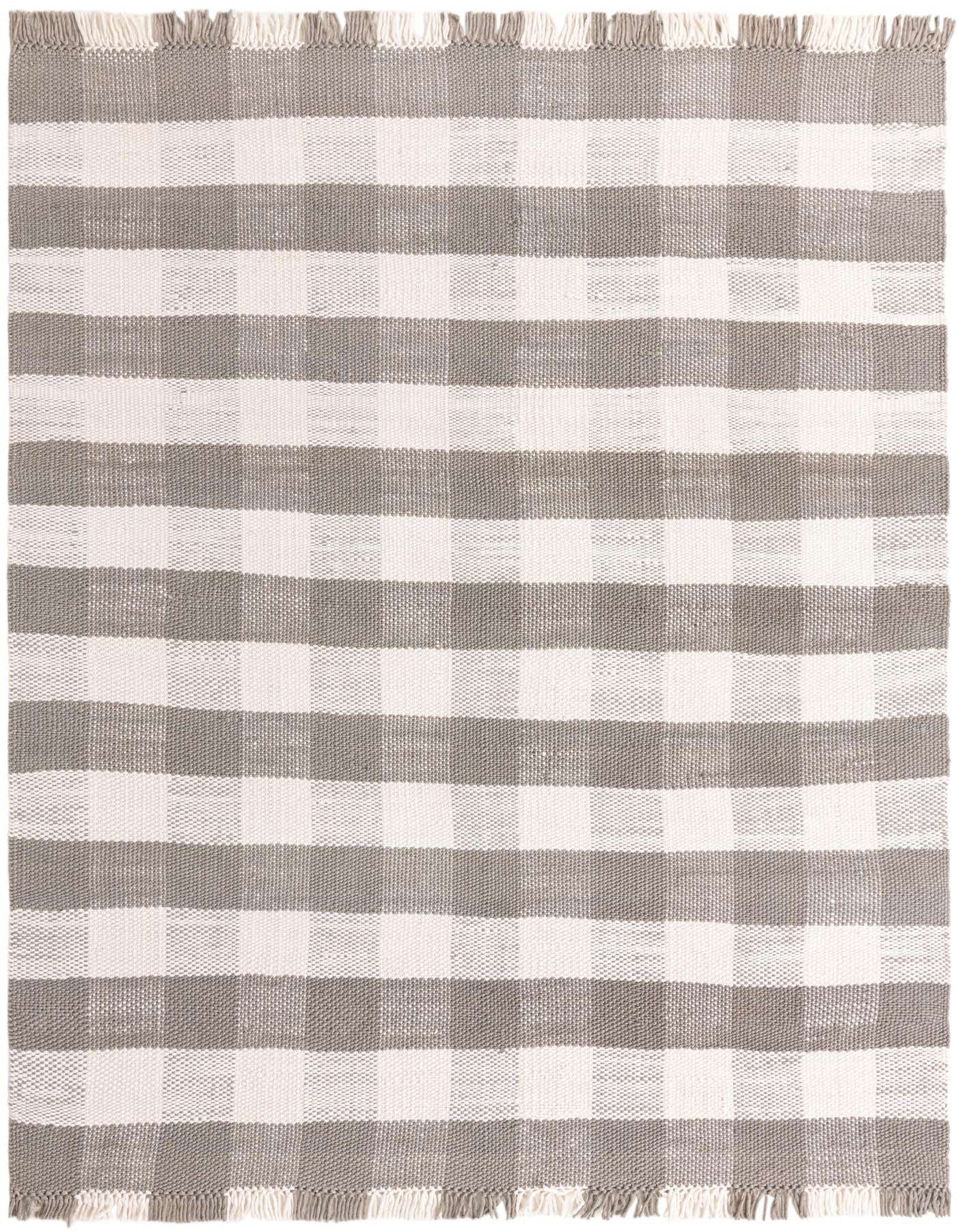 10' x 14' Easy-Clean Eco Plaid Washable Indoor / Outdoor Rug