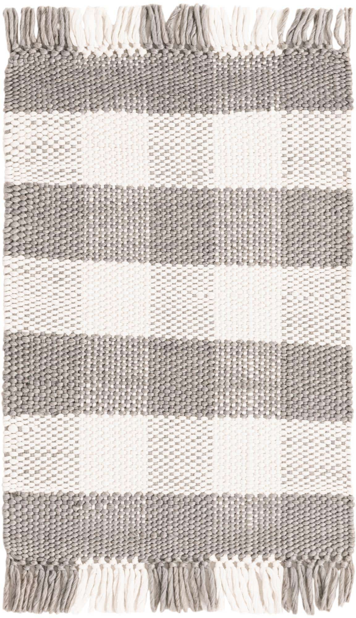 2' 2 x 3' Easy-Clean Eco Plaid Washable Indoor / Outdoor Rug